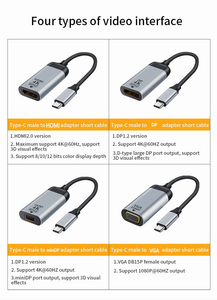 Adaptador conversor tipo C USB 3.0 para HDMI