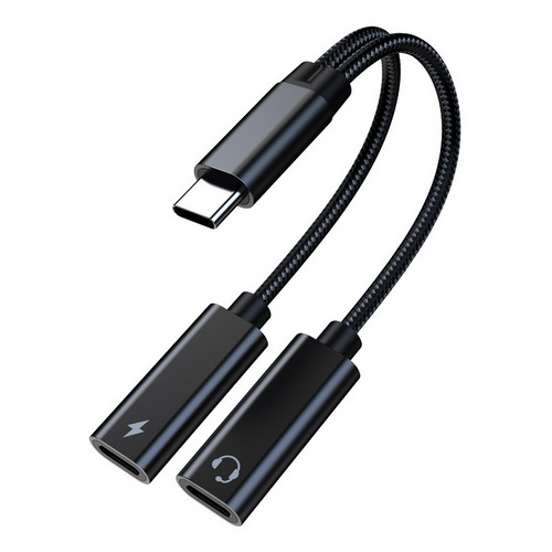 Dual USB C Headphone and Charger Adapter