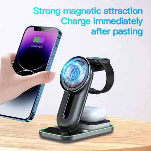 Magnetic 3 in 1 Wireless Charger With Night Light