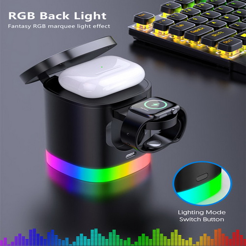 3-in-1 Magnetic Wireless Charging 15W 3in1 Foldable Wireless Charger
