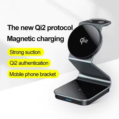 Wireless Charging Station Qi2 3 in 1 wireless charger stand Qi2 wireless charger 3 in 1 charging station compatible with iPhone 14 15 16 series and iWatch