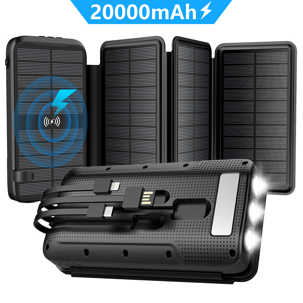 IPX6 Waterproof 25000mAh Solar Power Bank, Waterproof Outdoor Solar Battery ROHS Power Bank Supplies 25000mah Solar Panel Portable Charger