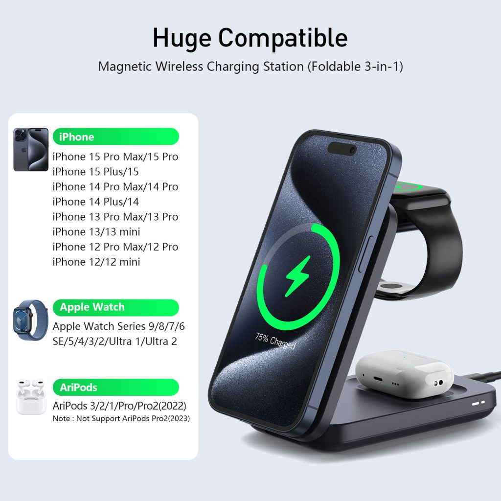 15W Qi2 Wireless Charger Station
