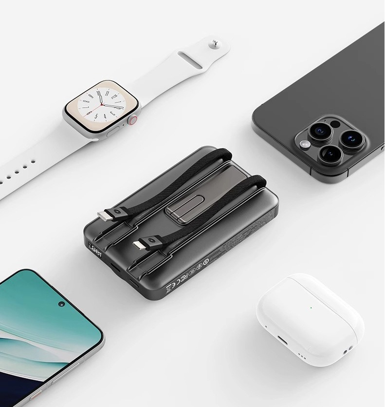 New Model Fast Charging Magnetic Power Bank Folding Bracket Portable Wireless Charging Mobile Power Supply
