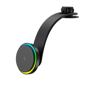 15W Magnetic Car Wireless Charger Strong Magnet Phone Holder Fast Charging RGB Light Magnetic Adapter