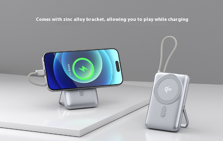 Ultra-Thin 15W Rechargeable Magnetic Wireless Charger 10000mAh Fast Charging Power Bank