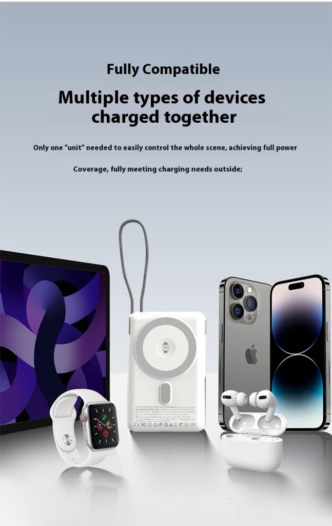 10,000mah Solid-state Batteries Qi2 Magnetic Power Banks with Build-in Cable and Stand