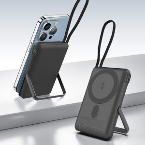 10,000mah Solid-state Batteries Qi2 Magnetic Power Banks with Build-in Cable and Stand
