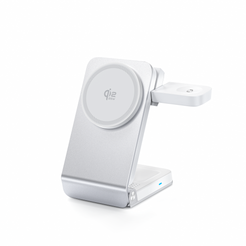 w103a Customize Qi2 25W 3 in 1 Wireless Charger Foldable ultra slip Magnetic Fast Charging Station for Phone Earphone Watch