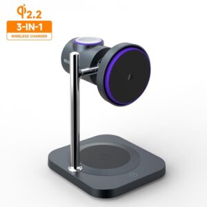 Qi22 25w Fast Charging Wireless Charger Desktop Charger for Phone 3 in 1 Wireless Charging Station