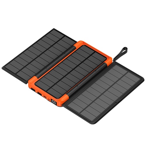 Solar Powerbank 20000mAh Wireless Charger with Solar Panel Charging and Usb C Fast Charging