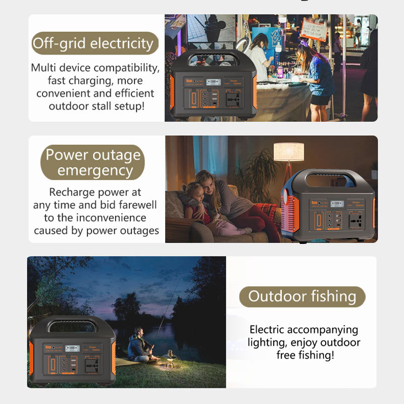 Portable Solar Generator Panel Sets Power Station With Inverter for Emergency Household