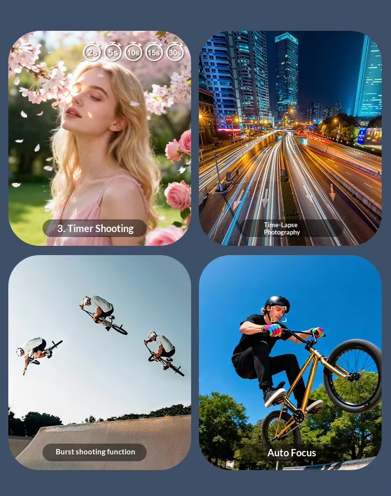 4K Vlogging Camera Action Rotating Pocket Body Cam with Audio Video Handheld Stabilization Touch Screen Camcorder for Travel