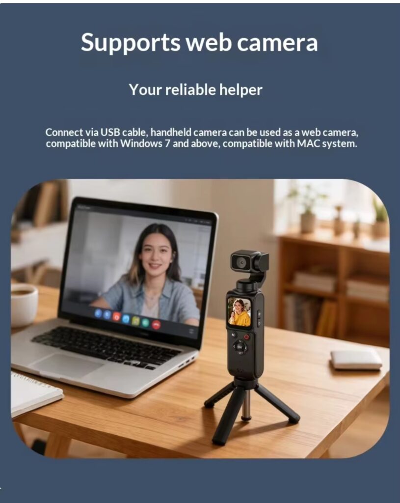 New Body Camera 4K Action Camera 330° Face Tracking Gimbal Stabilizer Touch Screen 64MP Pocket Digital Camera WiFi Sports Cam